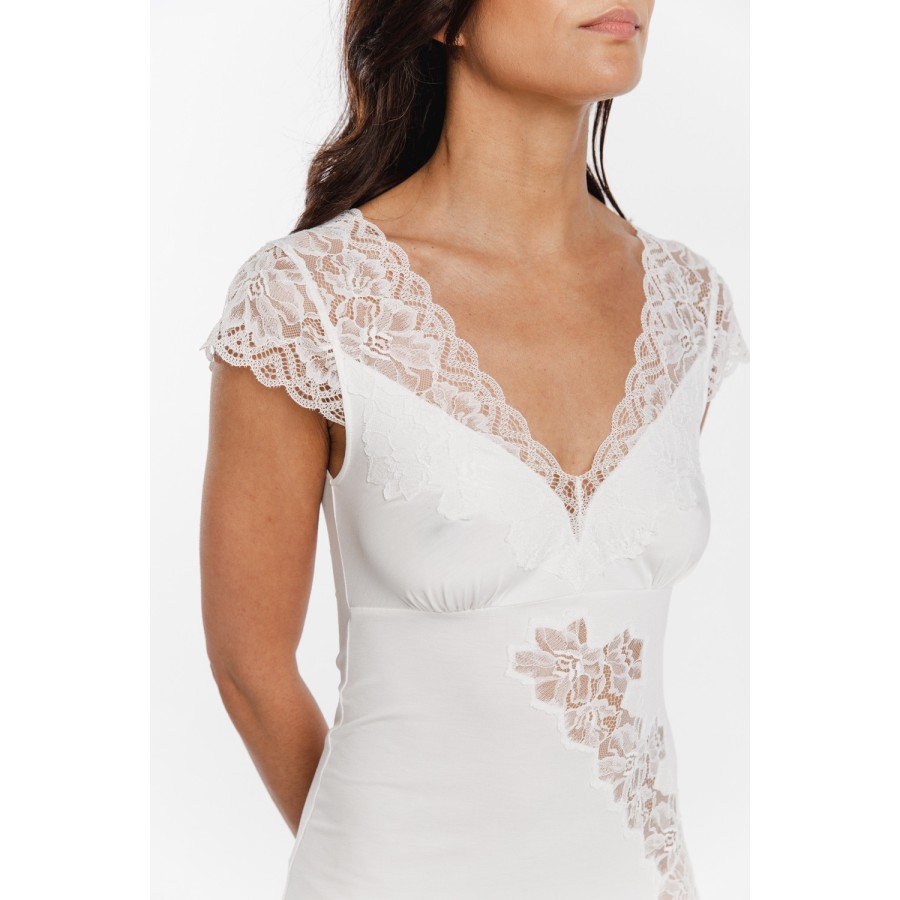 Camisón largo micromodal elastano detalle hombro